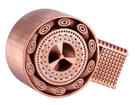 Precision copper 3D printed heat sinks and conductive parts